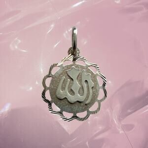 Vintage 925 Sterling Silver Buddhist mantra lucky charm pendant